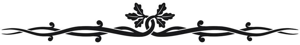 Border with two oak branches Stock Illustration