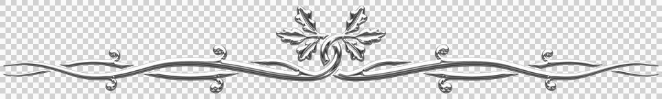 Border with two silver oak branches Stock Illustration