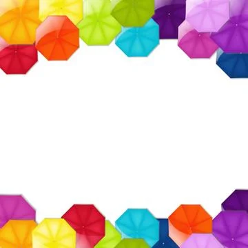 Border from umbrellas Stock Illustration