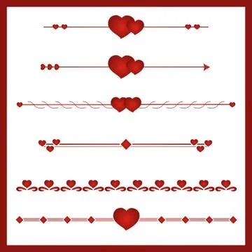 Border vector heart. Stock Illustration