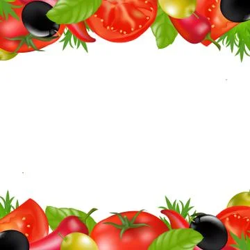 Border with vegetables Stock Illustration