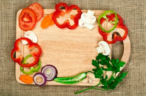 Border from vegetables Stock Photos