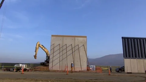 Border Wall Construction Section by Section* Stock Footage 115130054