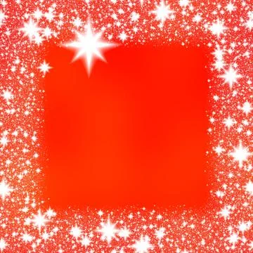 Border from white snowflakes on a red background Stock Illustration