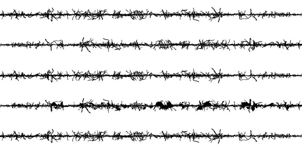 A border wire with barbed wire, barbed with a line Stock Illustration