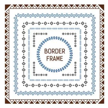 Border for your projects in the form of a square and circle. Set border and Stock Illustration