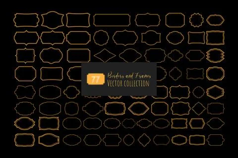 Borders and frames collection Illustrazione stock