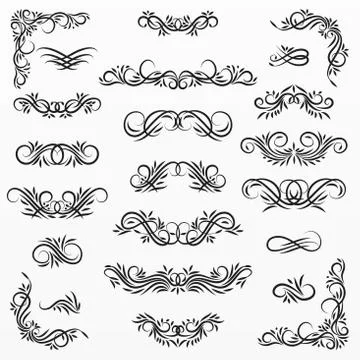 Borders and frames illustration set Stock Illustration