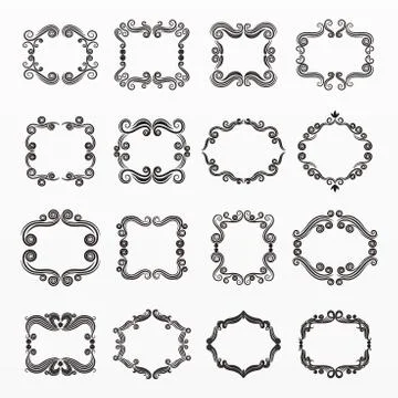 Borders and frames illustration set Stock Illustration