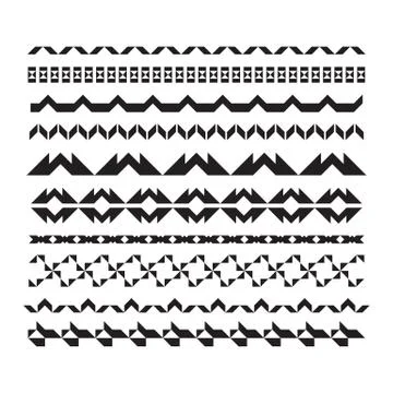 Borders and lines for design. Vector horizontal geometric elemen Stock Illustration