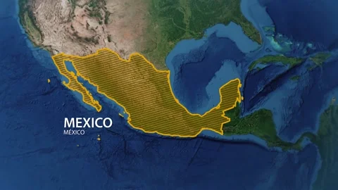 Borders of the country of Mexico - Borders Country Mexico Map Footage 233439177 Iconl