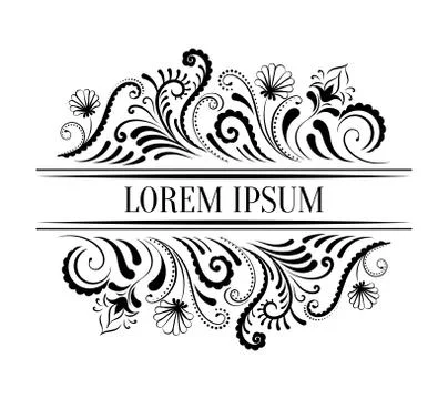 Borders, decorative floral elements Stock Illustration