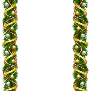 Borders of fir-tree decoration Illustrazione stock