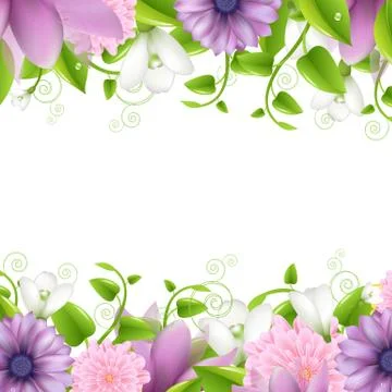 Borders with flowers Stock Illustration