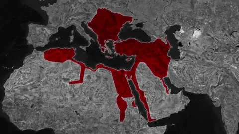 The Borders Of The Ottoman Empire Map In 1530 Stock Footage 326055998
