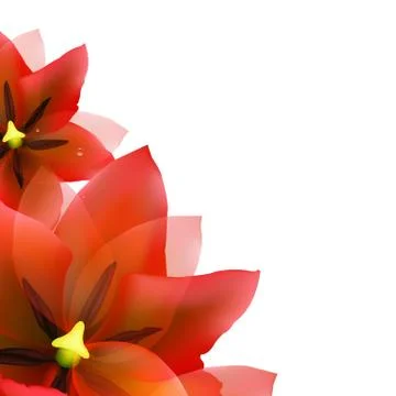 Borders of red tulips and blur Stock Illustration