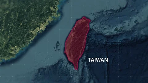 Borders of the region of Taiwan on the map Stock Footage 202293171