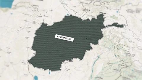 Borders of the state of Afghanistan on the map Stock Footage 321009641