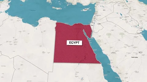 Borders of the state of Egypt on the map Stock Footage 336054121