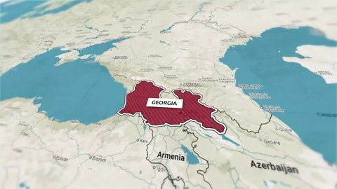 Borders of the state of Georgia on the map 動画素材 304225363