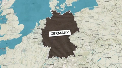 Borders of the state of Germany on the map 動画素材 311201007