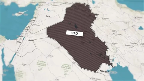 Borders of the state of Iraq on the map Stock Footage 320324707