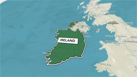 Borders of the state of Ireland on the map 動画素材 309338236