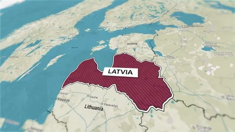 Borders of the state of Latvia on the map Видео 305275690