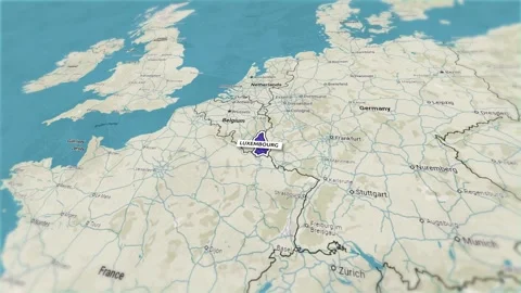 Borders of the state of Luxembourg on the map 動画素材 300205743