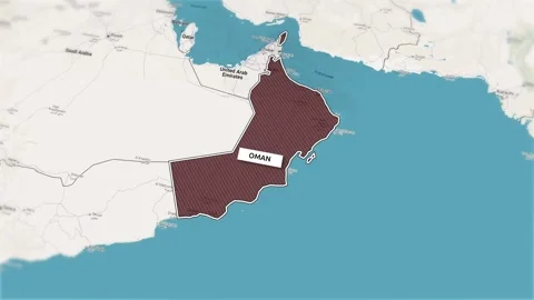 Borders of the state of Oman on the map Video stock 326759539