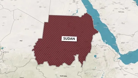 Borders of the state of Sudan on the map Stock Footage 337032037