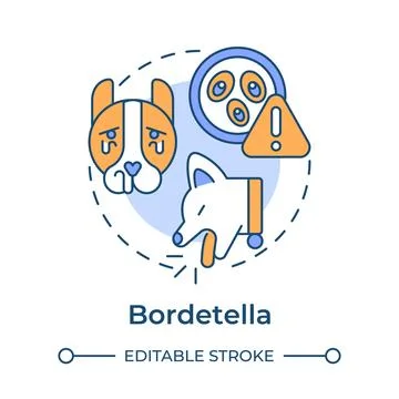 Bordetella flat linear concept icon Illustrazione stock