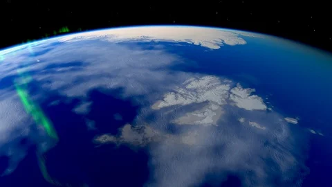 Boreal Aurora over the Arctic Ocean. Stock Footage 123090803