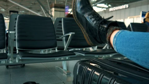 Bored At The Airport Stock Footage 104506252