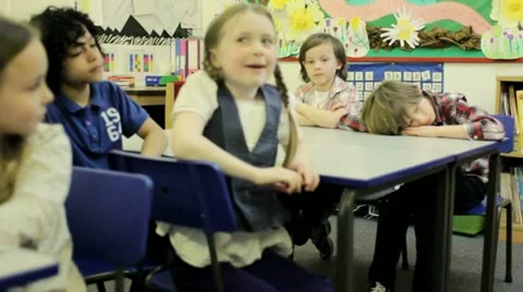 Bored / asleep at school Stock Footage 22635732