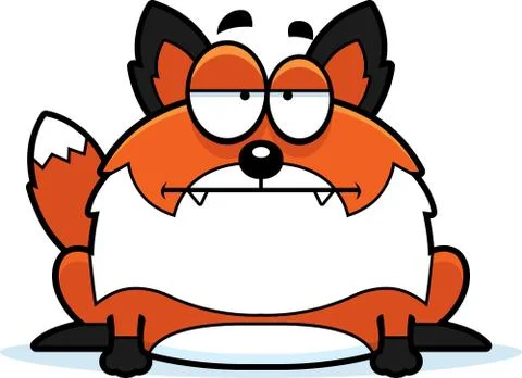Bored Cartoon Fox Stock Illustration