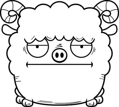 Bored Cartoon Ram Stock Illustration