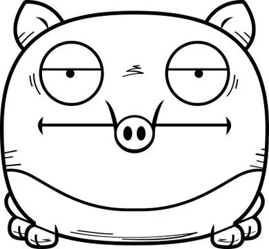 Bored Cartoon Tapir Stock Illustration