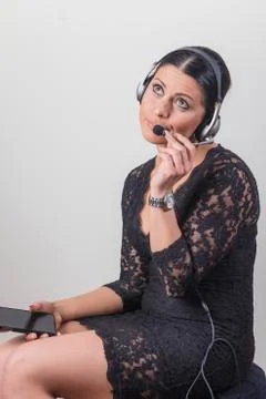 Bored customer service agent Stock Photos