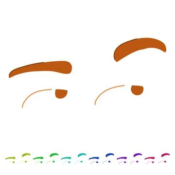 Bored eye emotions vector cartoon graphic Stock Illustration