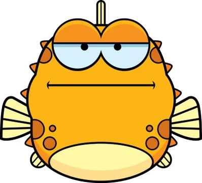 Bored Little Blowfish Stock Illustration