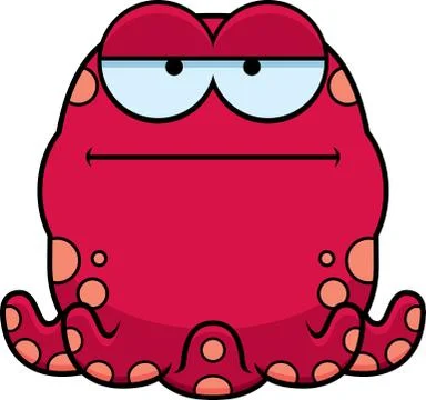 Bored Little Octopus Stock Illustration