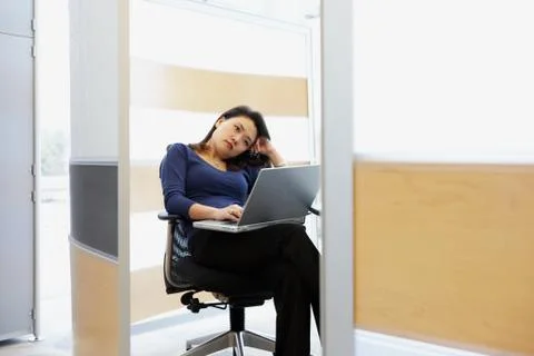 Bored looking office worker Stock Photos