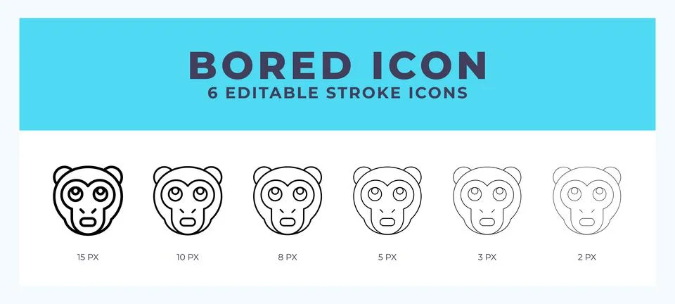 Bored monkey vector icon for web and app. Editable stroke vector illustration Stock Illustration