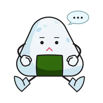 Bored onigiri character Stock Illustration