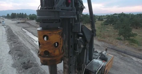 Bored Piles Stock Footage 75693479