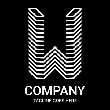 Bored with the same old logo designs? Here's the solution: Minimalist W let.. Illustrazione stock