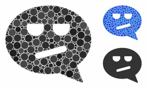 Bored smiley message Composition Icon of Spheric Items 库存插图