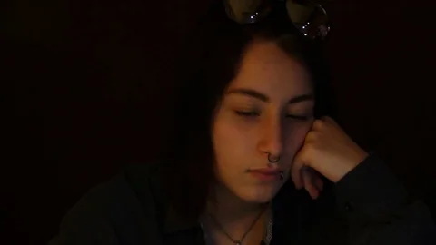 Bored teen doing homework Stock Footage 78716770