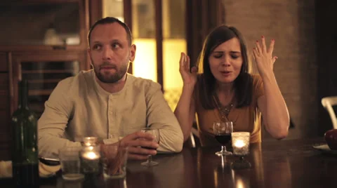 Bored young couple on bad date HD Stock Footage 33778407